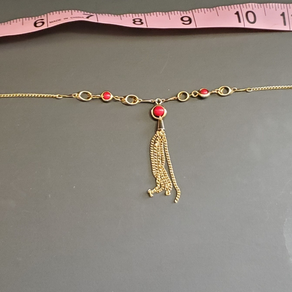 Vintage Sarah Coventry red murano glass bead necklace - Picture 5 of 7